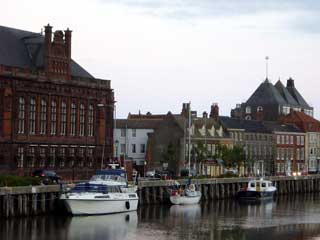 Moored at Yarmouth's Town Hall Quay until low water