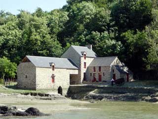 Disused water mills are dotted along the river bank