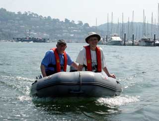 David & Ulla on their dinghy