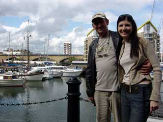 At Limehouse marina, with Lady Martina in the background