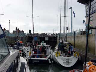 Sovereign harbour's large twin locks allow fast access into the marina