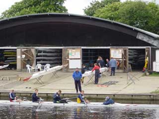 Preparing for training at Eton's hanger-like rowing club