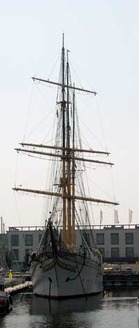 The Mercator sail training ship from which the marina takes its name