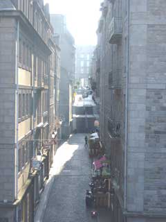 The narrow lanes of the walled town