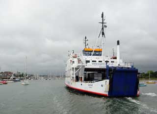 Dodging the frequent ferries in the Lymington river