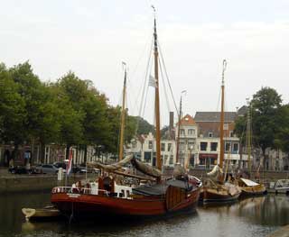 Zierikzee's old harbour houses an exhibition of traditional boats