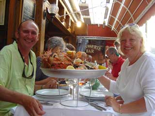 David enjoying fruits de mer pour deux with Irene!