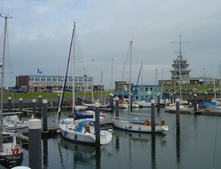 The harbour office cum restaurant at Den Helder's Royal Naval Yacht Club