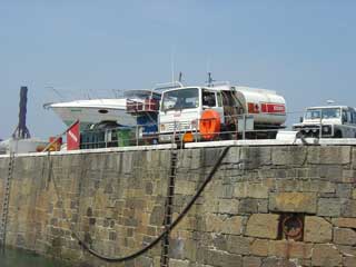 The Esso tanker will meet you on the quay at St Sampsons by arrangement