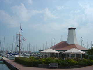 The reception pontoon at Flevo marina
