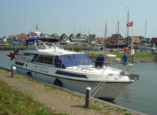 Lady Martina alongside in the attractive Marken harbour