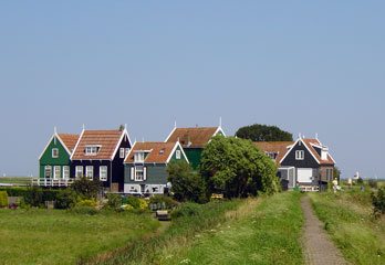 Marken "werf" houses huddle together on an artificial mound