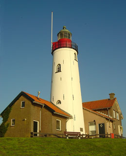 Urk's 19th century lighthouse still beams out for the returning fishermen