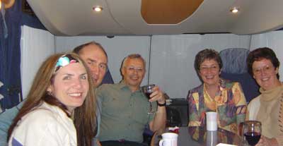 "Aboard" Dulcibella with Stuart, Laura & Marjorie