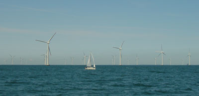Harnessing the power of the wind - the huge windfarm west of Gedser Odde
