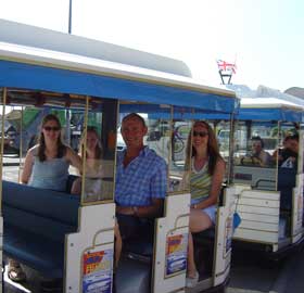 A historic tour of the town on St Helier's petit train