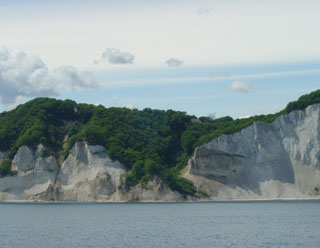 The 420 foot high cliffs of Mons Klint