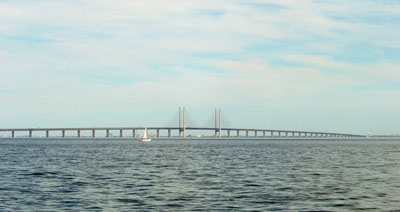 The Øresund bridge between Denmark & Sweden