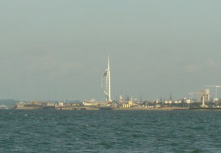 Portsmouth's Spinnaker Tower dominates the skyline