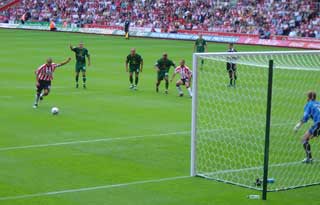 A retaken penalty gives Southampton the victory