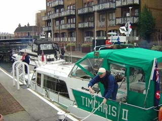 Our friends leave Limehouse after the Boat Show rendezvous