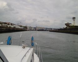 Entering Boulogne amongst sailing vessels